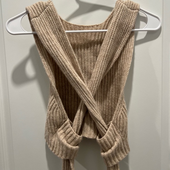 GANNI Rib Knit Tie Back Top - Picture 4 of 8